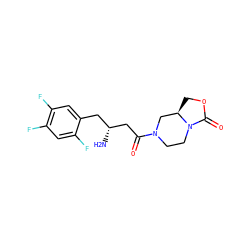 N[C@@H](CC(=O)N1CCN2C(=O)OC[C@@H]2C1)Cc1cc(F)c(F)cc1F ZINC000064453593