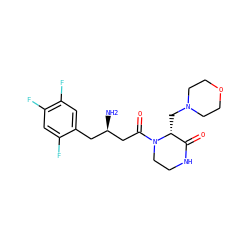 N[C@@H](CC(=O)N1CCNC(=O)[C@H]1CN1CCOCC1)Cc1cc(F)c(F)cc1F ZINC000071340549