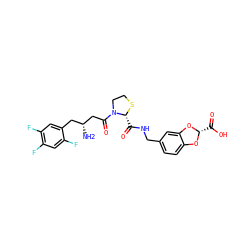 N[C@@H](CC(=O)N1CCS[C@@H]1C(=O)NCc1ccc2c(c1)O[C@H](C(=O)O)O2)Cc1cc(F)c(F)cc1F ZINC000066112181