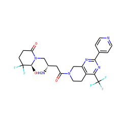N[C@@H](CC(=O)N1CCc2c(nc(-c3ccncc3)nc2C(F)(F)F)C1)CN1C(=O)CCC(F)(F)[C@@H]1O ZINC000043206645