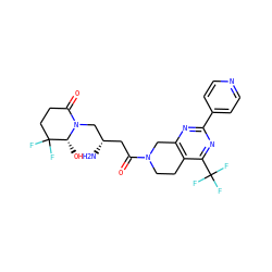 N[C@@H](CC(=O)N1CCc2c(nc(-c3ccncc3)nc2C(F)(F)F)C1)CN1C(=O)CCC(F)(F)[C@H]1O ZINC000096167449