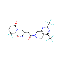 N[C@@H](CC(=O)N1CCc2c(nc(C(F)(F)F)nc2C(F)(F)F)C1)CN1C(=O)CCC(F)(F)[C@H]1O ZINC000096167442