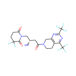 N[C@@H](CC(=O)N1CCc2c(nc(C(F)(F)F)nc2C(F)(F)F)C1)CN1C(=O)CCC(F)(F)C1=O ZINC000139682398