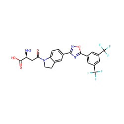 N[C@@H](CC(=O)N1CCc2cc(-c3noc(-c4cc(C(F)(F)F)cc(C(F)(F)F)c4)n3)ccc21)C(=O)O ZINC000073142172