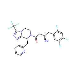N[C@@H](CC(=O)N1CCn2c(nnc2C(F)(F)F)[C@@H]1Cc1ccccn1)Cc1cc(F)c(F)cc1F ZINC000028968057
