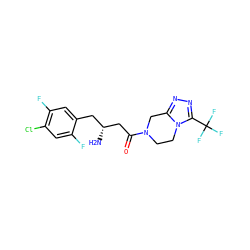 N[C@@H](CC(=O)N1CCn2c(nnc2C(F)(F)F)C1)Cc1cc(F)c(Cl)cc1F ZINC000028820819