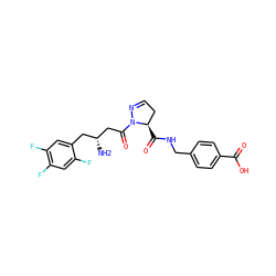 N[C@@H](CC(=O)N1N=CC[C@H]1C(=O)NCc1ccc(C(=O)O)cc1)Cc1cc(F)c(F)cc1F ZINC000040893288