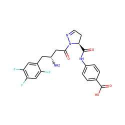 N[C@@H](CC(=O)N1N=CC[C@H]1C(=O)Nc1ccc(C(=O)O)cc1)Cc1cc(F)c(F)cc1F ZINC000045496484