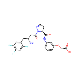N[C@@H](CC(=O)N1N=CC[C@H]1C(=O)Nc1cccc(OCC(=O)O)c1)Cc1cc(F)c(F)cc1F ZINC000045497836