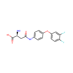 N[C@@H](CC(=O)Nc1ccc(Oc2ccc(F)c(F)c2)cc1)C(=O)O ZINC000028527788