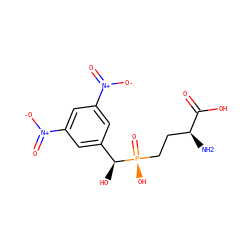 N[C@@H](CC[P@](=O)(O)[C@@H](O)c1cc([N+](=O)[O-])cc([N+](=O)[O-])c1)C(=O)O ZINC000147687347