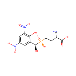 N[C@@H](CC[P@](=O)(O)[C@@H](O)c1cc([N+](=O)[O-])cc([N+](=O)[O-])c1O)C(=O)O ZINC000148618110