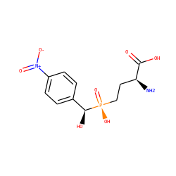 N[C@@H](CC[P@](=O)(O)[C@@H](O)c1ccc([N+](=O)[O-])cc1)C(=O)O ZINC000149655250