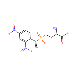 N[C@@H](CC[P@](=O)(O)[C@@H](O)c1ccc([N+](=O)[O-])cc1[N+](=O)[O-])C(=O)O ZINC000141313044