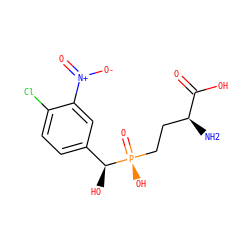 N[C@@H](CC[P@](=O)(O)[C@@H](O)c1ccc(Cl)c([N+](=O)[O-])c1)C(=O)O ZINC000147827265