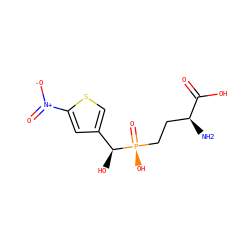 N[C@@H](CC[P@](=O)(O)[C@@H](O)c1csc([N+](=O)[O-])c1)C(=O)O ZINC001772625272
