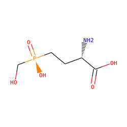 N[C@@H](CC[P@](=O)(O)CO)C(=O)O ZINC000013674120