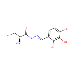 N[C@@H](CO)C(=O)N/N=C/c1ccc(O)c(O)c1O ZINC000019640421