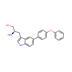 N[C@@H](CO)Cc1c[nH]c2ccc(-c3ccc(Oc4ccccc4)cc3)cc12 ZINC000146630639