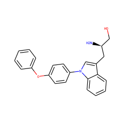 N[C@@H](CO)Cc1cn(-c2ccc(Oc3ccccc3)cc2)c2ccccc12 ZINC000146708839