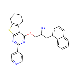 N[C@@H](COc1nc(-c2ccncc2)nc2sc3c(c12)CCCC3)Cc1cccc2ccccc12 ZINC000223686262