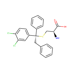 N[C@@H](CS[C@](Cc1ccccc1)(c1ccccc1)c1ccc(Cl)c(Cl)c1)C(=O)O ZINC000084706039