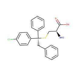N[C@@H](CS[C@](Cc1ccccc1)(c1ccccc1)c1ccc(Cl)cc1)C(=O)O ZINC000084706024