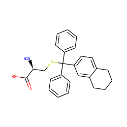N[C@@H](CSC(c1ccccc1)(c1ccccc1)c1ccc2c(c1)CCCC2)C(=O)O ZINC000095582949