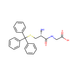 N[C@@H](CSC(c1ccccc1)(c1ccccc1)c1ccccc1)C(=O)NCC(=O)O ZINC000005082411