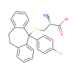 N[C@@H](CSC1(c2ccc(Cl)cc2)c2ccccc2CCc2ccccc21)C(=O)O ZINC000205127045