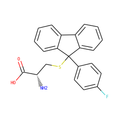 N[C@@H](CSC1(c2ccc(F)cc2)c2ccccc2-c2ccccc21)C(=O)O ZINC000005081021