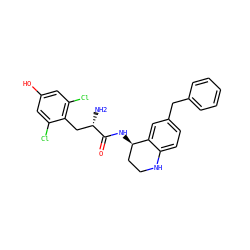 N[C@@H](Cc1c(Cl)cc(O)cc1Cl)C(=O)N[C@@H]1CCNc2ccc(Cc3ccccc3)cc21 ZINC000653709068