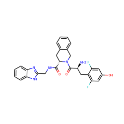 N[C@@H](Cc1c(F)cc(O)cc1F)C(=O)N1Cc2ccccc2C[C@H]1C(=O)NCc1nc2ccccc2[nH]1 ZINC000058541213