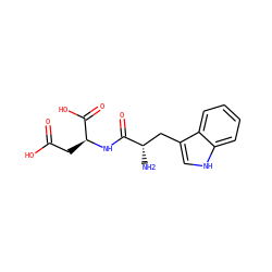 N[C@@H](Cc1c[nH]c2ccccc12)C(=O)N[C@@H](CC(=O)O)C(=O)O ZINC000002556664
