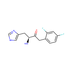 N[C@@H](Cc1c[nH]cn1)C(=O)Cc1ccc(F)cc1F ZINC000028647729