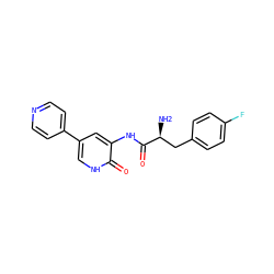 N[C@@H](Cc1ccc(F)cc1)C(=O)Nc1cc(-c2ccncc2)c[nH]c1=O ZINC000084689293