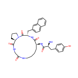 N[C@@H](Cc1ccc(O)cc1)C(=O)N[C@H]1CCCCNC(=O)CNC(=O)[C@H]2CCCN2C(=O)[C@H](Cc2ccc3ccccc3c2)NC1=O ZINC000049600059