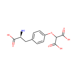 N[C@@H](Cc1ccc(OC(C(=O)O)C(=O)O)cc1)C(=O)O ZINC000021984106