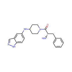 N[C@@H](Cc1ccccc1)C(=O)N1CCC(Nc2ccc3[nH]ncc3c2)CC1 ZINC000028891724