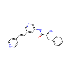 N[C@@H](Cc1ccccc1)C(=O)Nc1cncc(/C=C/c2ccncc2)c1 ZINC000014957698