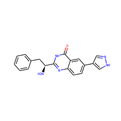 N[C@@H](Cc1ccccc1)c1nc2ccc(-c3cn[nH]c3)cc2c(=O)[nH]1 ZINC000095589742