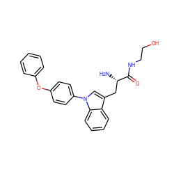 N[C@@H](Cc1cn(-c2ccc(Oc3ccccc3)cc2)c2ccccc12)C(=O)NCCO ZINC000146728463