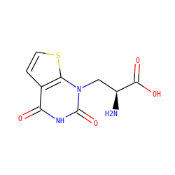 N[C@@H](Cn1c(=O)[nH]c(=O)c2ccsc21)C(=O)O ZINC000072105486