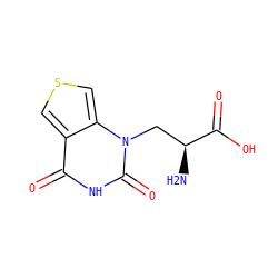 N[C@@H](Cn1c(=O)[nH]c(=O)c2cscc21)C(=O)O ZINC000072105485
