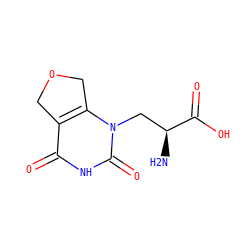 N[C@@H](Cn1c2c(c(=O)[nH]c1=O)COC2)C(=O)O ZINC001772602483