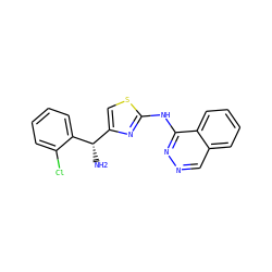 N[C@@H](c1csc(Nc2nncc3ccccc23)n1)c1ccccc1Cl ZINC000061929035