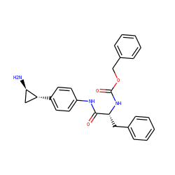N[C@@H]1C[C@H]1c1ccc(NC(=O)[C@@H](Cc2ccccc2)NC(=O)OCc2ccccc2)cc1 ZINC000072317586