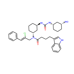 N[C@@H]1CCC[C@H](NC(=O)N[C@@H]2CCC[C@@H](N(C/C(Cl)=C/c3ccccc3)C(=O)CCCc3c[nH]c4ccccc34)C2)C1 ZINC000028826295