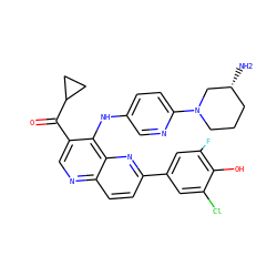 N[C@@H]1CCCN(c2ccc(Nc3c(C(=O)C4CC4)cnc4ccc(-c5cc(F)c(O)c(Cl)c5)nc34)cn2)C1 ZINC000473164999