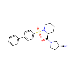 N[C@@H]1CCN(C(=O)[C@@H]2CCCCN2S(=O)(=O)c2ccc(-c3ccccc3)cc2)C1 ZINC000040934027